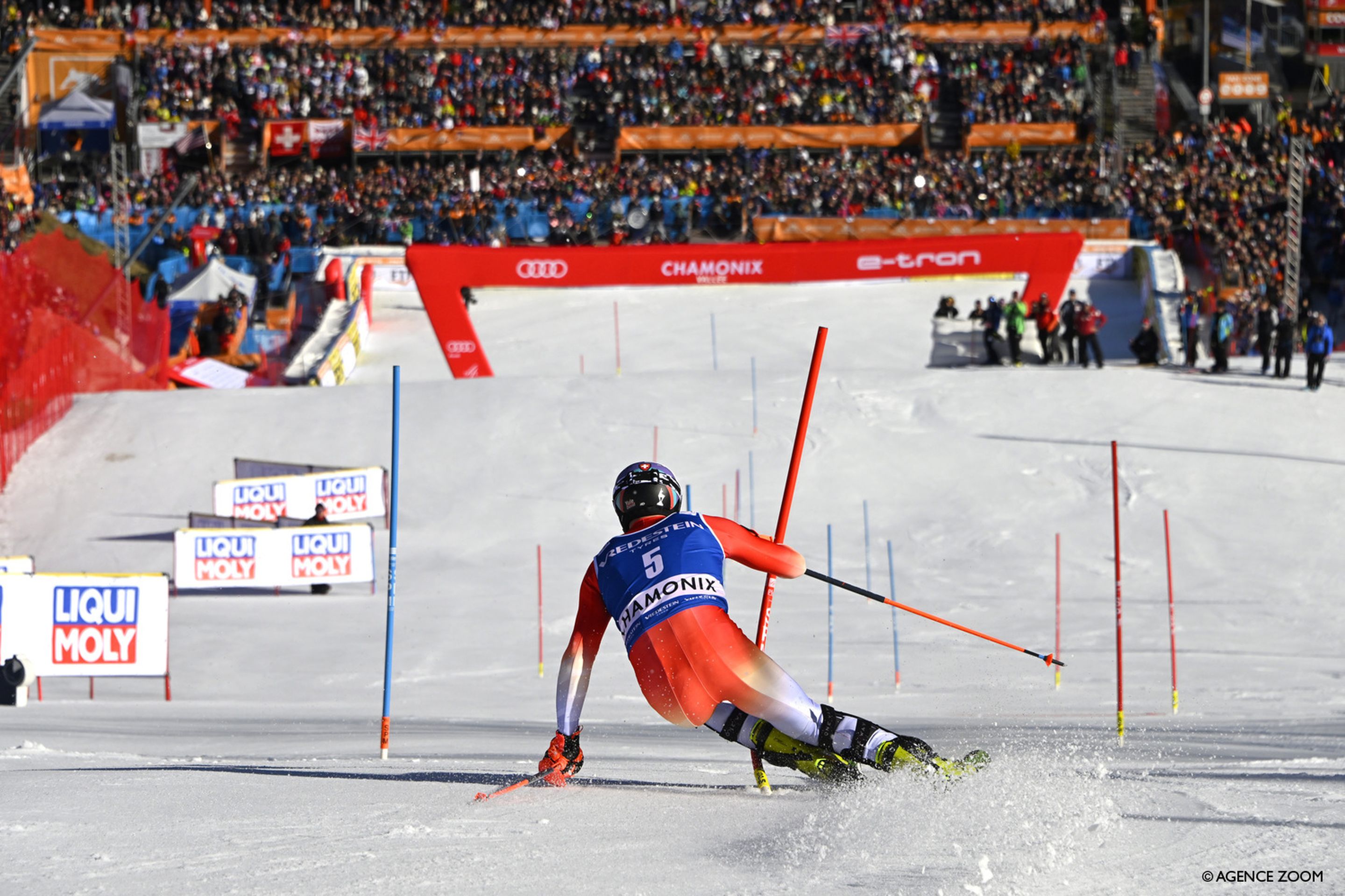 Daniel Yule (SUI) took advantage of a clean track in the second run to make history (Agence Zoom)