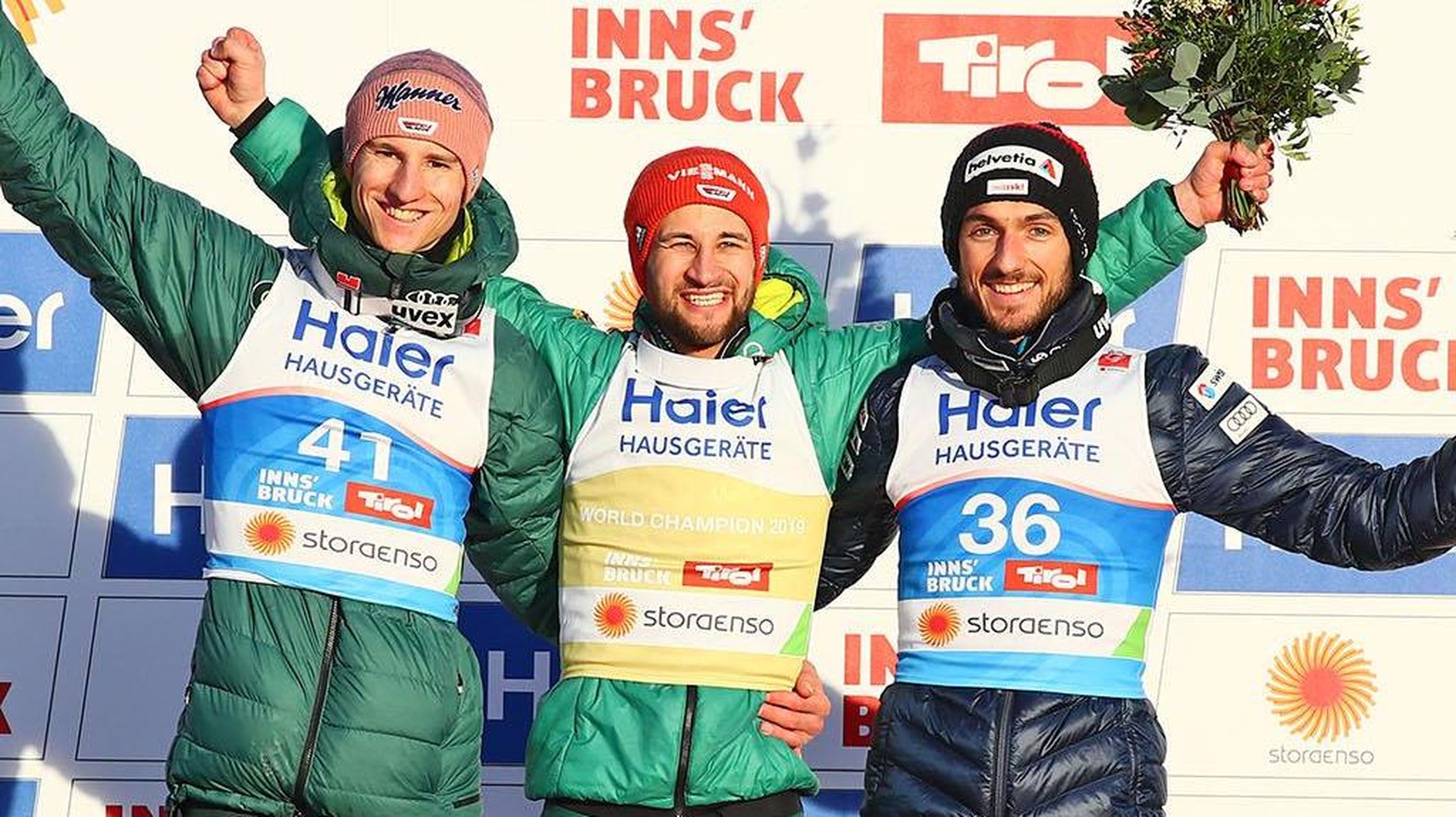 Karl Geiger, Markus Eisenbichler, Kilian Peier