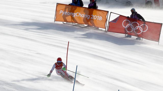 PYEONGCHANG-GUN, SOUTH KOREA - FEBRUARY 13: Marcel Hirscher of Austria in action during the Alpine Skiing Men's Combined at Jeongseon Alpine Centre on February 13, 2018 in Pyeongchang-gun, South Korea. (Photo by Christophe Pallot/Agence Zoom)