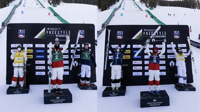 The men's and women's podiums in Deer Valley © U.S. Ski & Snowboard Team