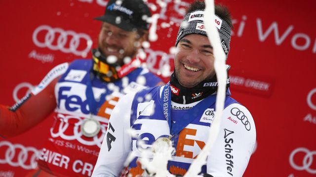 BEAVER CREEK, CO - DECEMBER 01: Vincent Kriechmayr of Austria takes 1st place during the Audi FIS Alpine Ski World Cup Men's Super G on December 1, 2017 in Beaver Creek, Colorado. (Photo by Alexis Boichard/Agence Zoom)