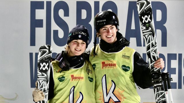 Flora Tabanelli (ITA) and Luca Harrington (NZL) after winning Big Air Kreischberg (AUT). Photo @fisparkandpipe