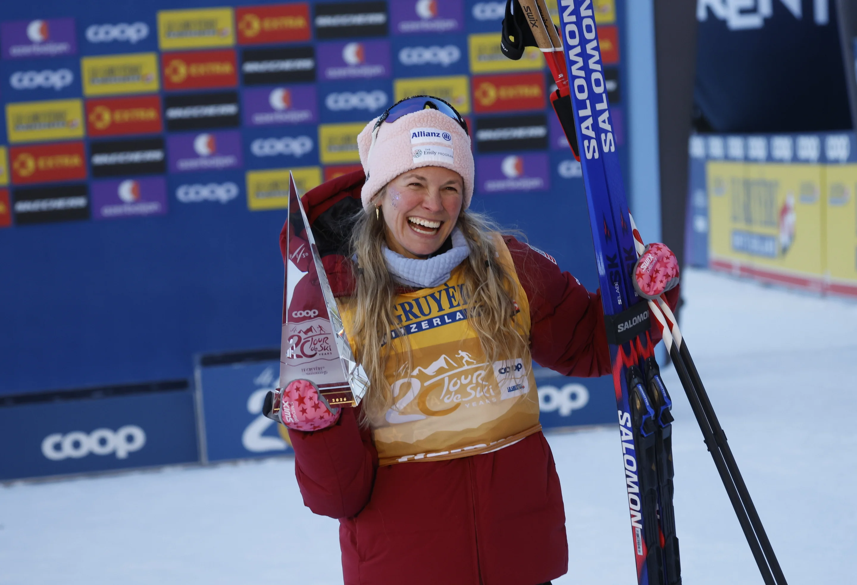 Jessie Diggins on the podium