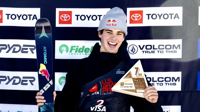 Nico Porteous (NZL) after winning the 2022 Mammoth Mtn U.S. Grand Prix
