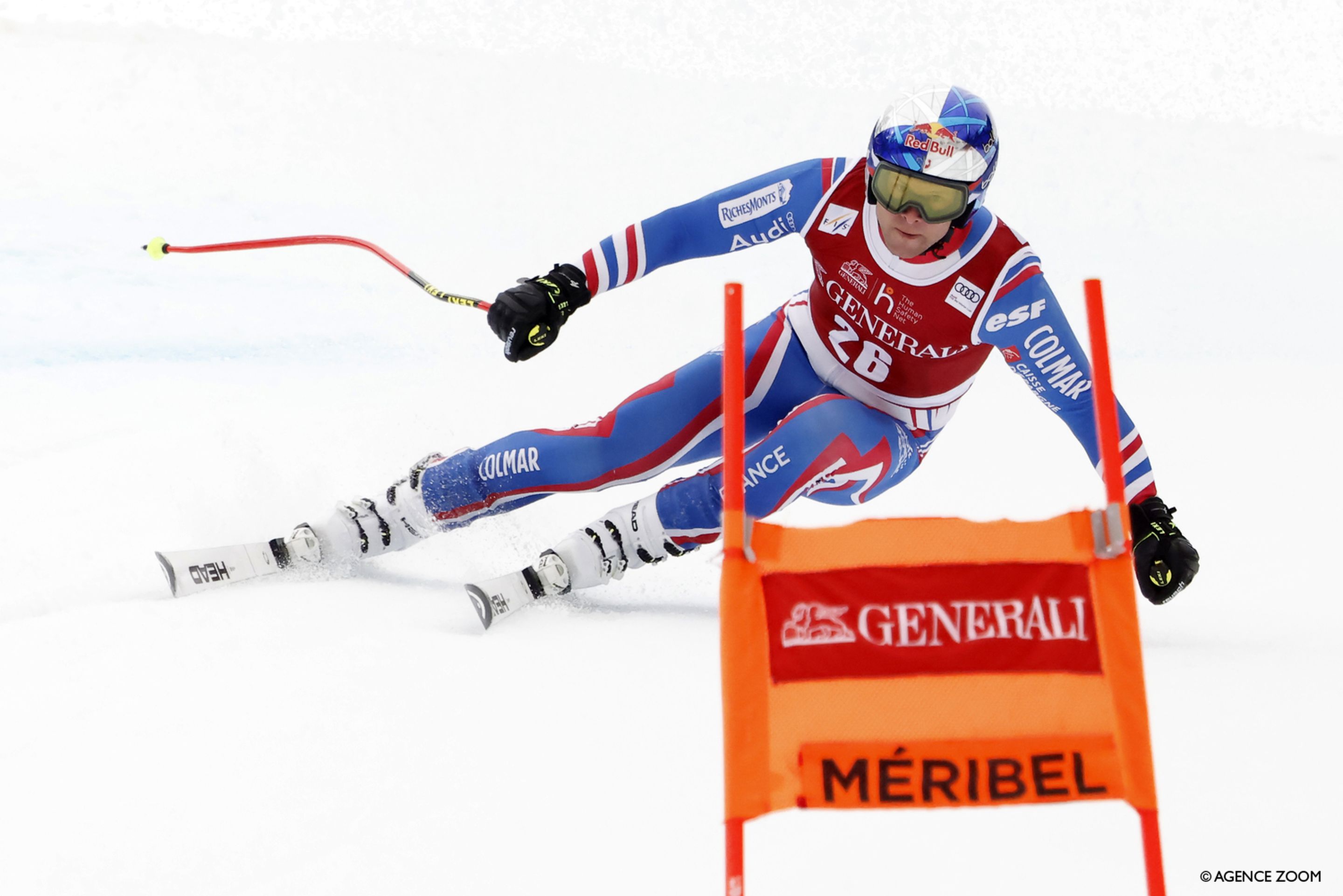 Alexis Pinturault in World Cup action in Meribel, March 2022 (Agence Zoom).