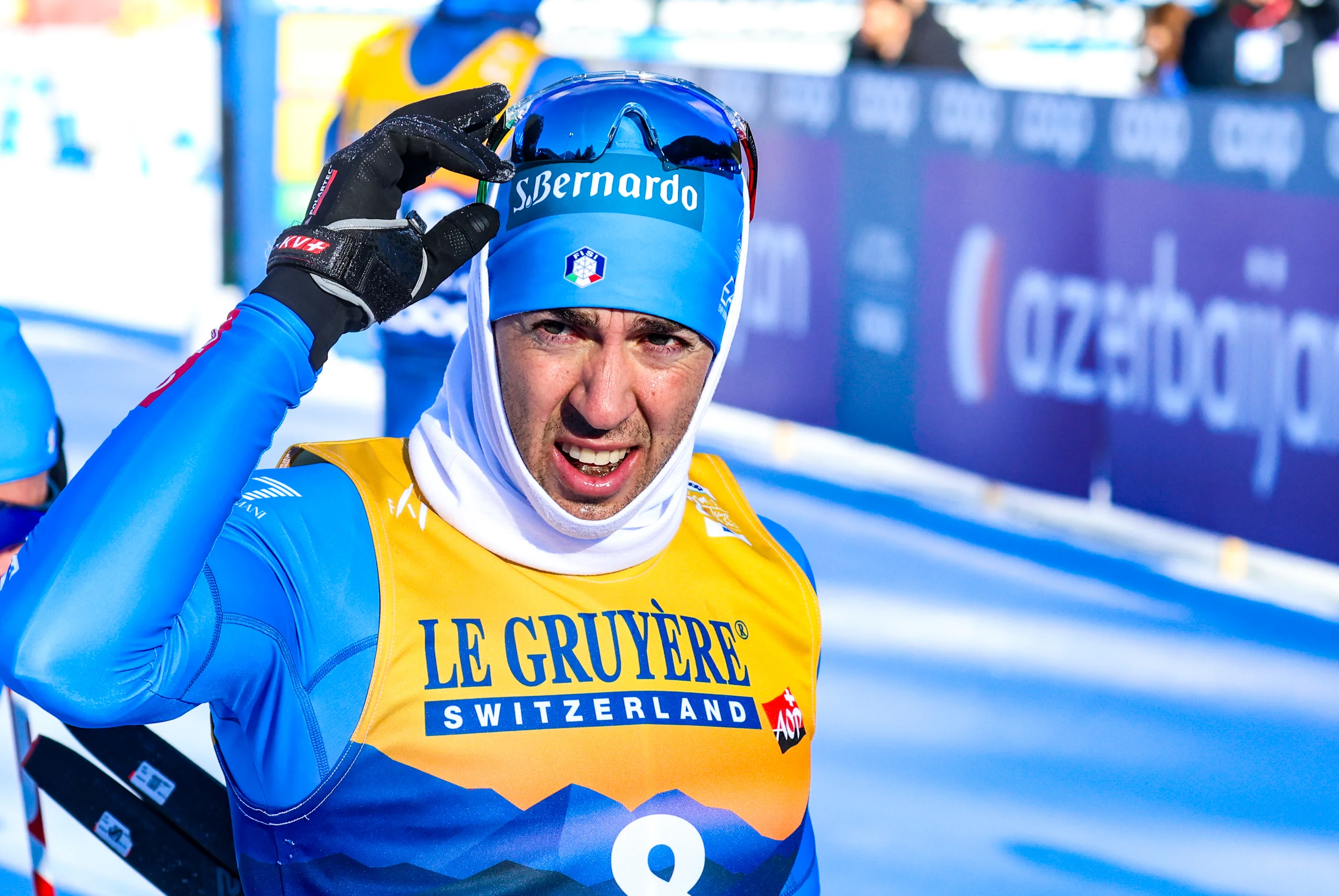 Federico Pellegrino at the World Cup in Toblach, Italy
