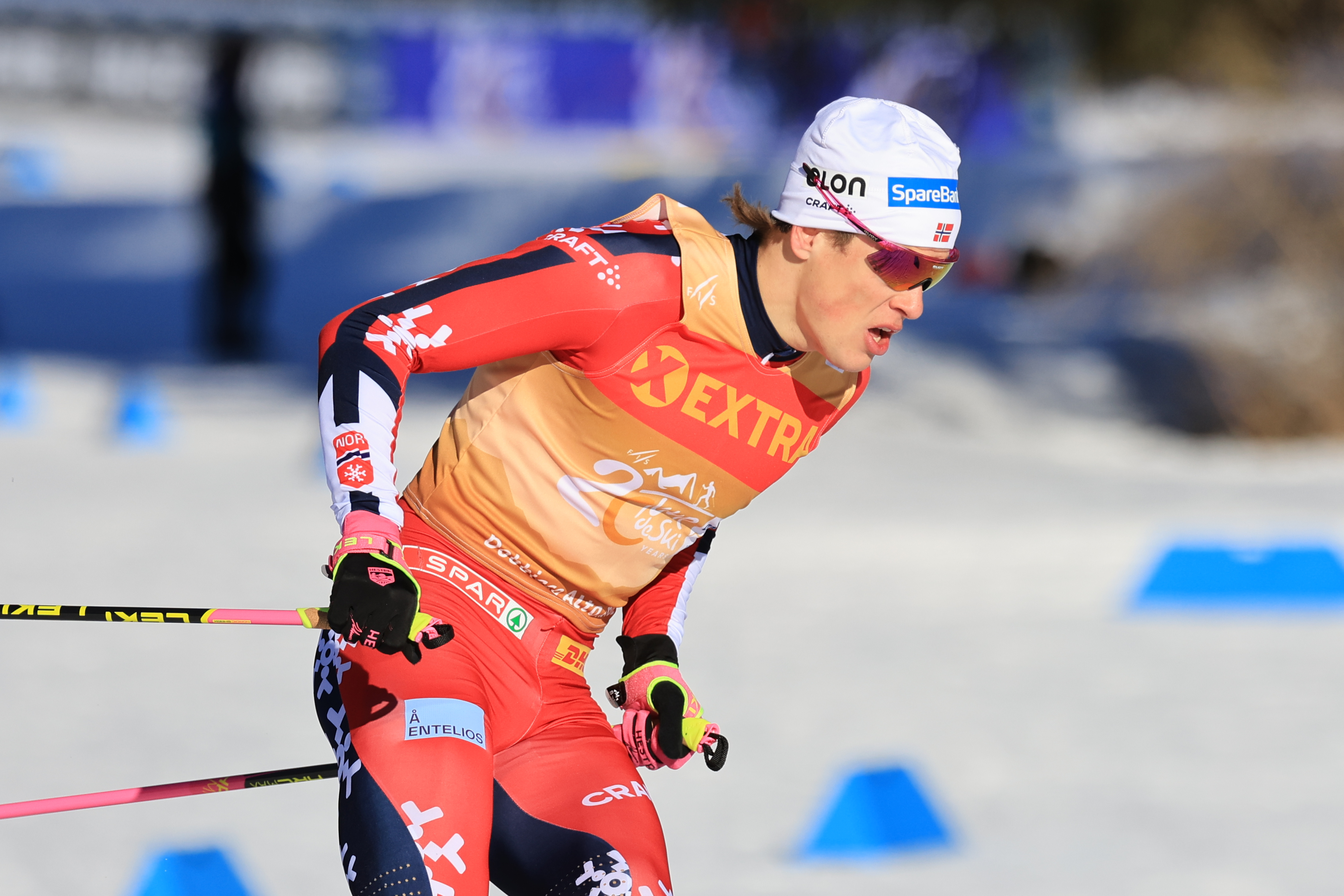 Klaebo holds off Norway’s new boys for fifth Toblach victory