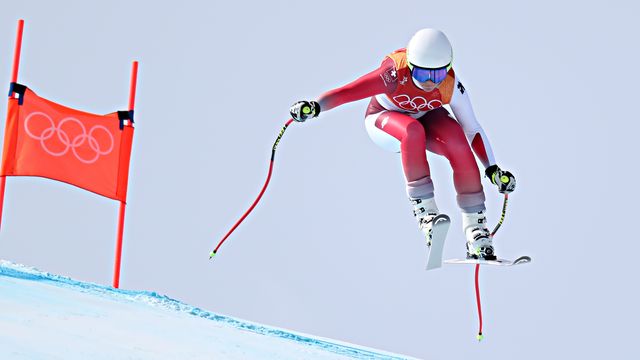 PYEONGCHANG-GUN, SOUTH KOREA - FEBRUARY 21: Corinne Suter of Switzerland competes during the Alpine Skiing Women's Downhill at Jeongseon Alpine Centre on February 21, 2018 in Pyeongchang-gun, South Korea. (Photo by Alexis Boichard/Agence Zoom)