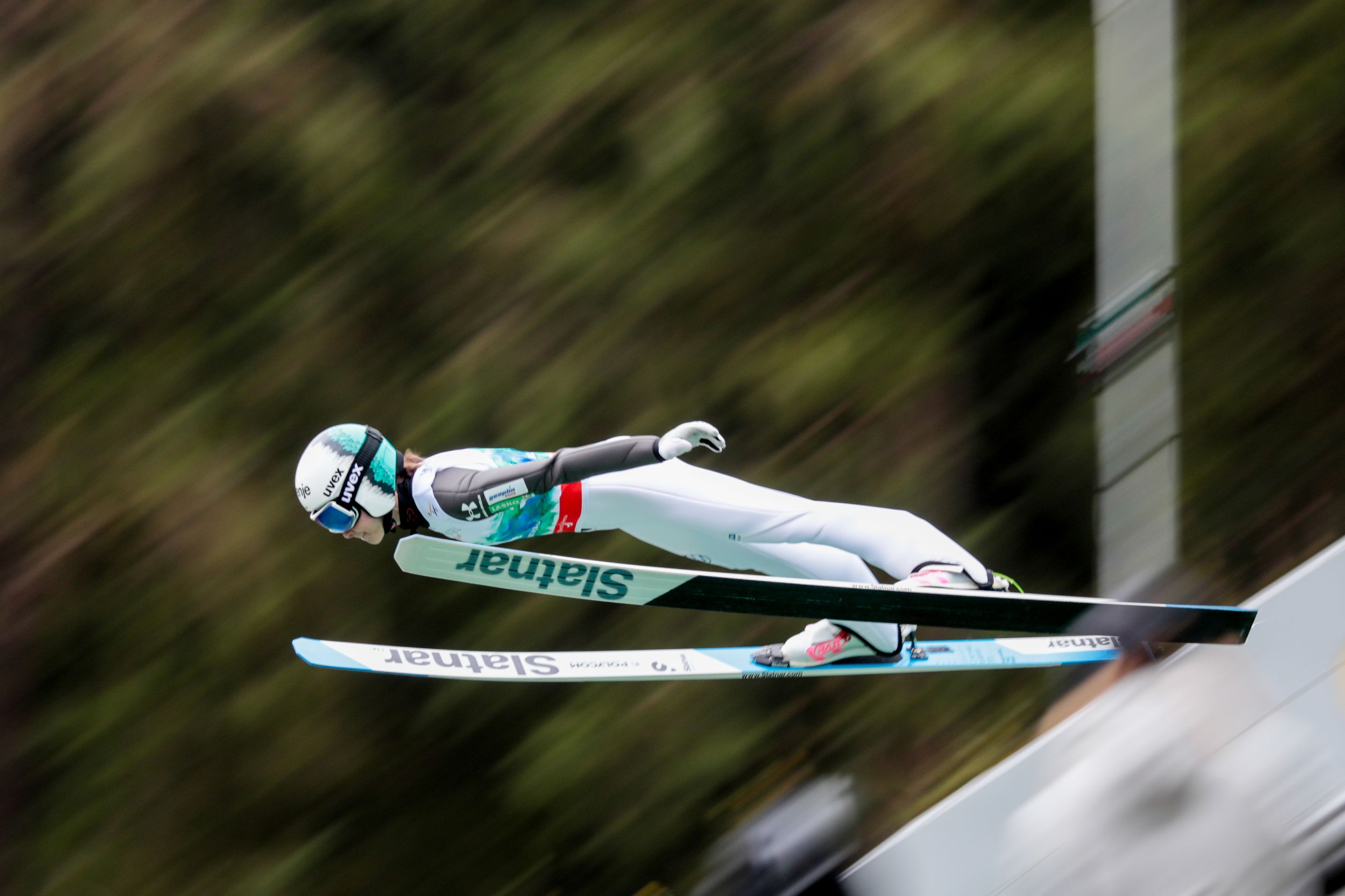 Nika Prevc in action in the Summer Grand Prix, Klingenthal, Germany.