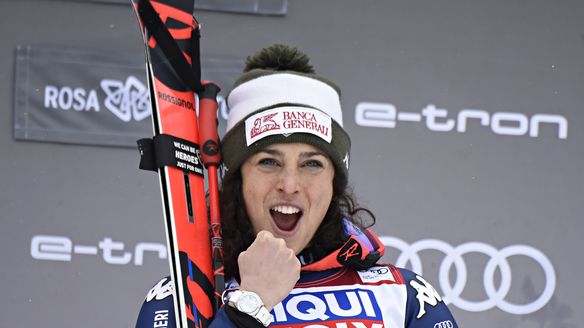 Red bib for Brignone who makes history in Rosa Khutor