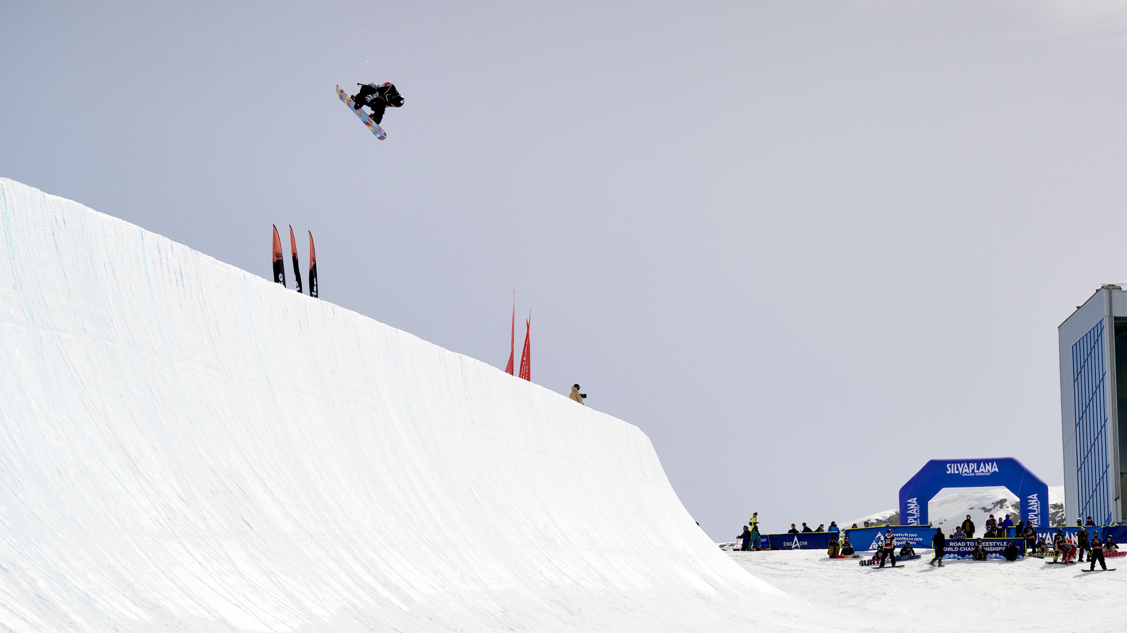 Test event for World Championships and European Cup competitions hosted by Corvatsch halfpipe