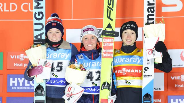 The podium in Zao on Sunday.