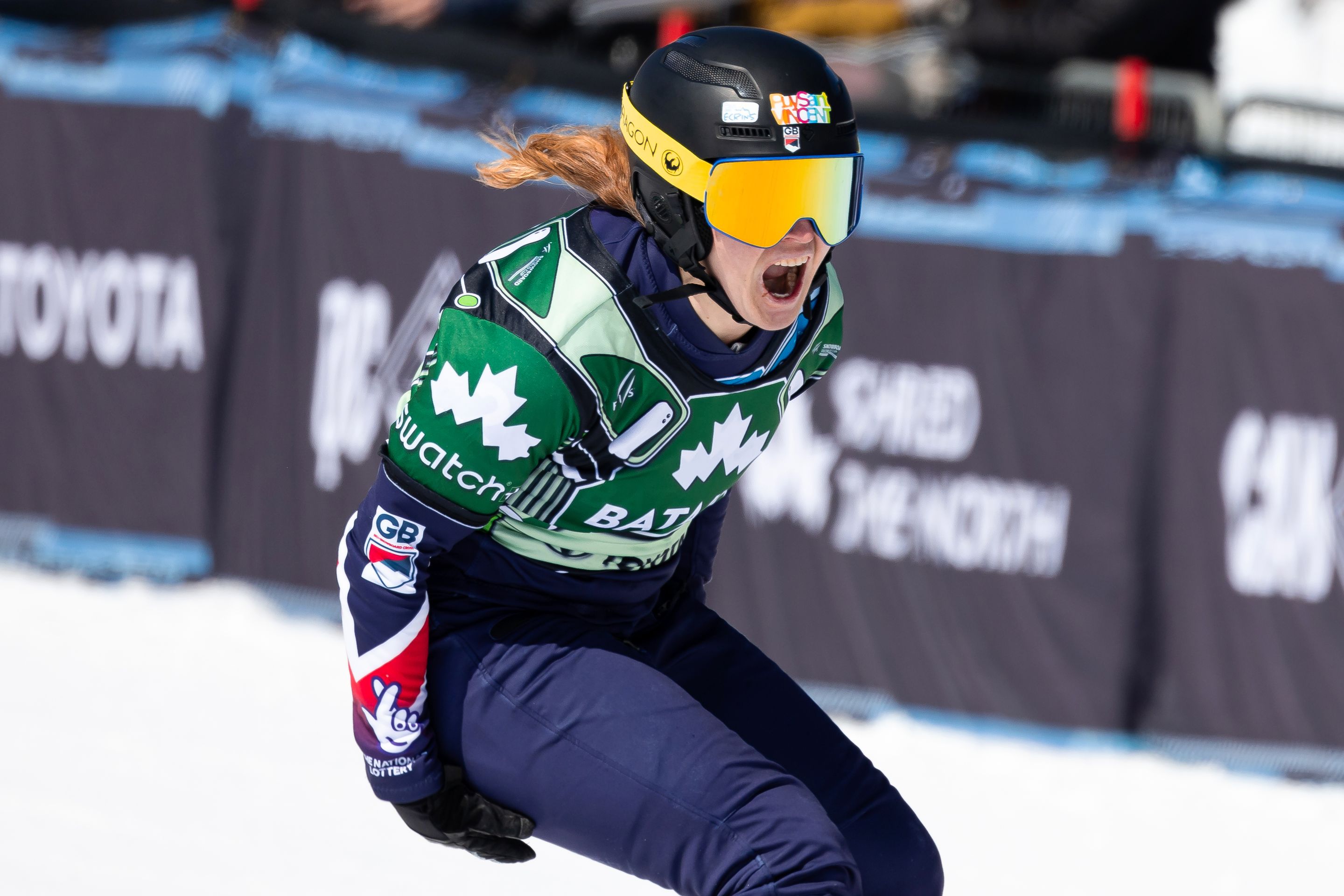 Charlotte Bankes (GBR) celebrates her weekend sweep in Mt St Anne