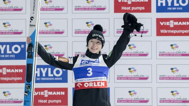 Nika Prevc now has three World Cup wins in 2024/25 ©Volk/NordicFocus