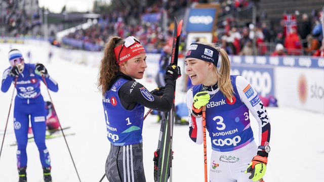 Nathalie Armbruster overhauled Ida Marie Hagen to win her first Crystal Globe last season © Thibaut/NordicFocus
