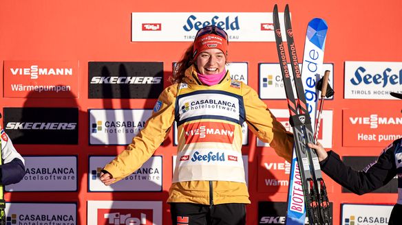 Armbruster dons yellow bib as Riiber resumes record pursuit in Otepää 