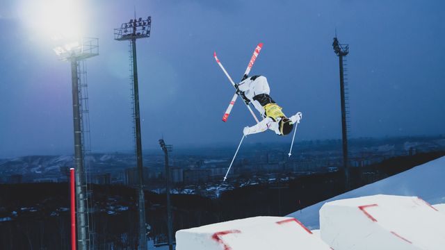 Perrine Laffont competing in Krasnoyarsk (RUS)