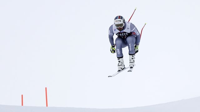 WENGEN, SWITZERLAND - JANUARY 10: Adrien Theaux of France competes during the Audi FIS Alpine Ski World Cup Men's Downhill Training on January 10, 2018 in Wengen, Switzerland. (Photo by Alexis Boichard/Agence Zoom)