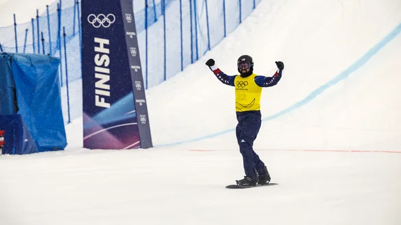 Baumgartner, 44, prepares to defend Mixed Team Snowboard Cross crown from the kids