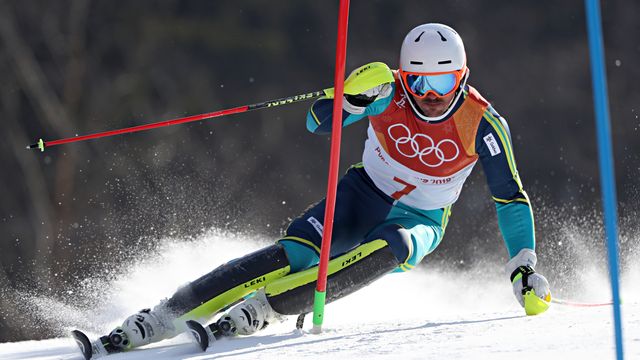 PYEONGCHANG-GUN, SOUTH KOREA - FEBRUARY 22: Andre Myhrer of Sweden competes during the Alpine Skiing Men's Slalom at Yongpyong Alpine Centre on February 22, 2018 in Pyeongchang-gun, South Korea. (Photo by Christophe Pallot/Agence Zoom)