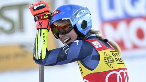 ‘Best GS skiing ever’ helps invincible Shiffrin defy fatigue to win again