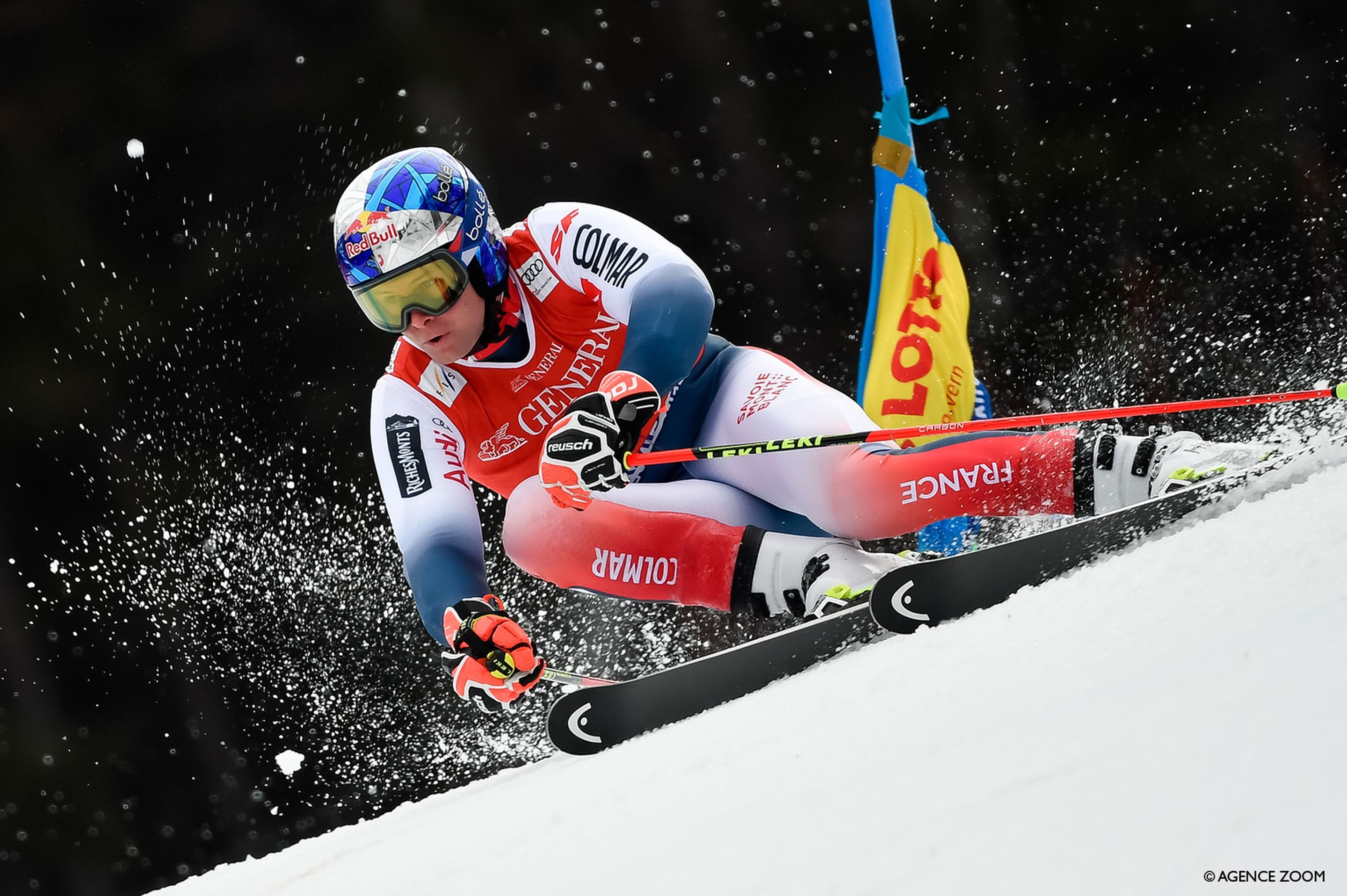 GARMISCH PARTENKIRCHEN, GERMANY - FEBRUARY 2: Alexis Pinturault of France competes during the Audi FIS Alpine Ski World Cup Men's Giant Slalom on February 2, 2020 in Garmisch Partenkirchen, Germany. (Photo by Alain Grosclaude/Agence Zoom)