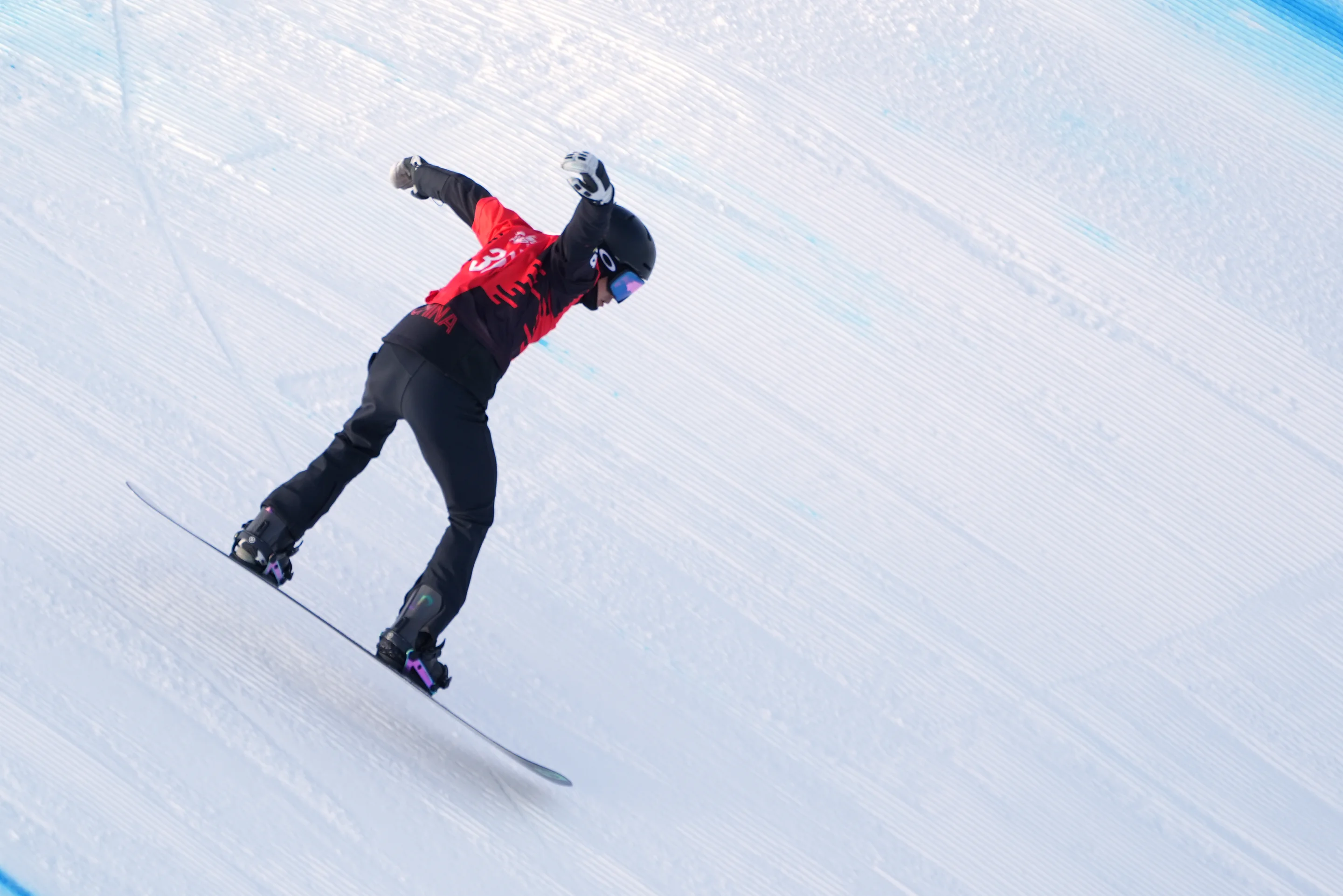 Zhongwei Wu (CHN) at the FIS Para Snowboard World Cup in Lenk, Switzerland