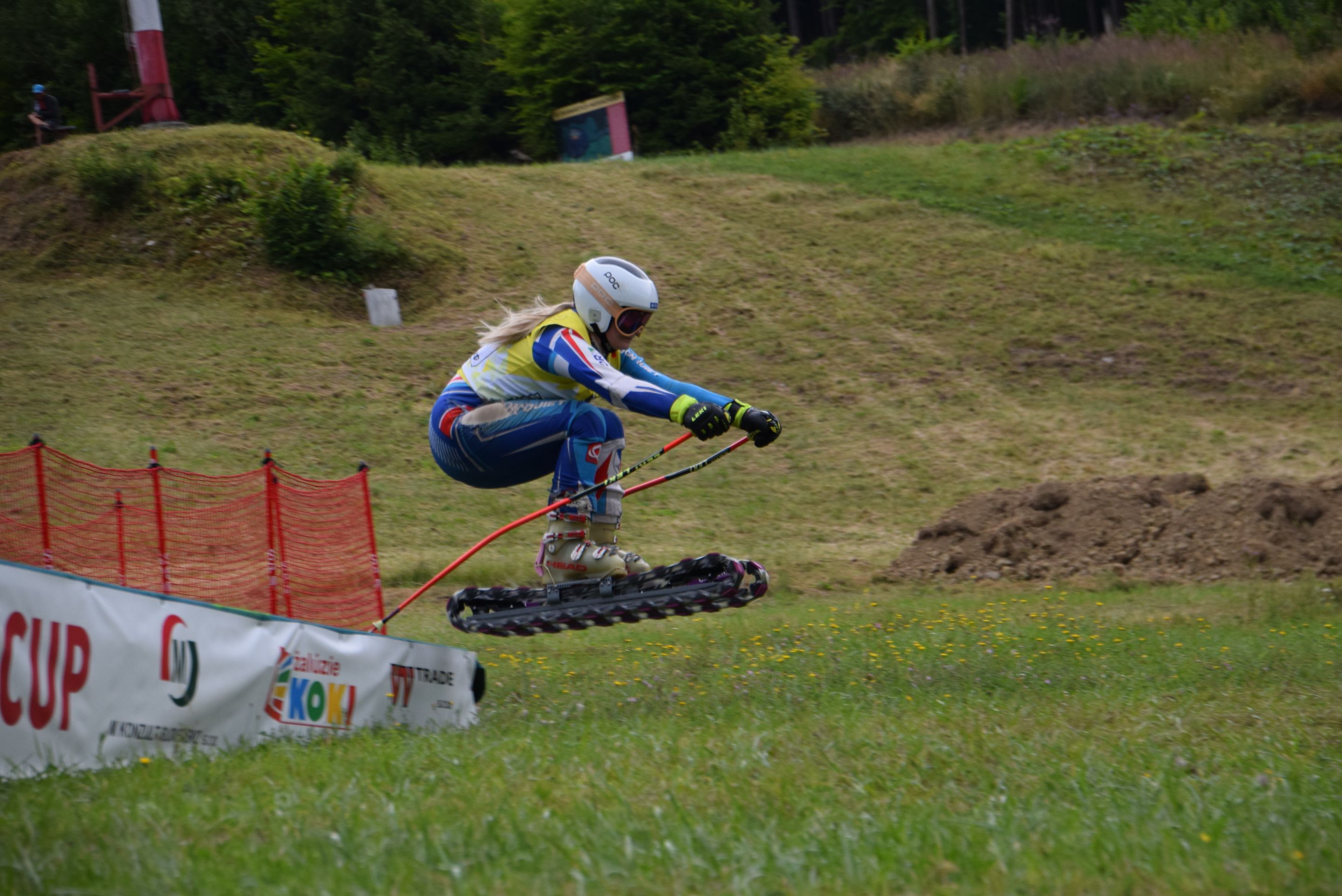 French grass skier racing a super-G