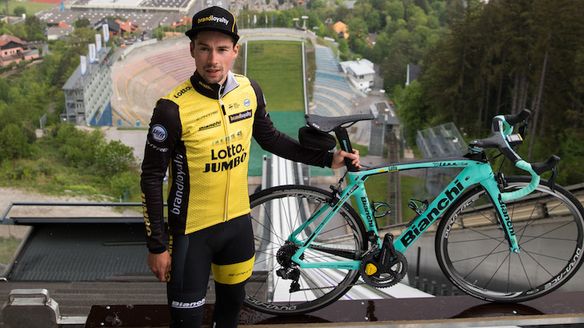 Professional cyclist Primoz Roglic back at the hill