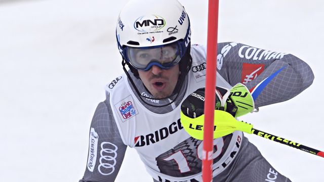 WENGEN, SWITZERLAND - JANUARY 12: Victor Muffat-jeandet of France takes 1st place during the Audi FIS Alpine Ski World Cup Men's Combined on January 12, 2018 in Wengen, Switzerland. (Photo by Alain Grosclaude/Agence Zoom)