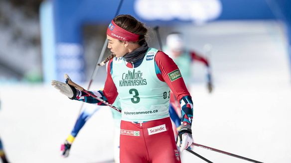 Skistad seals sprint victory with a kiss as Klaebo completes Norwegian double