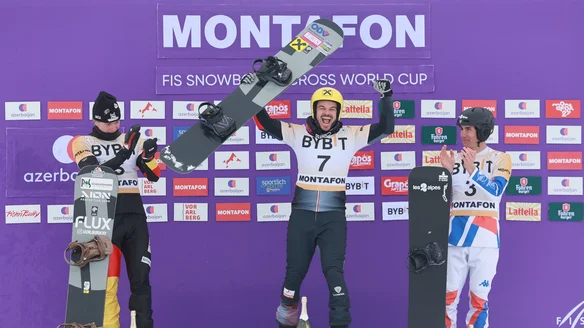 All change in Snowboard Cross Crystal Globe hunt as Dusek and Siegenthaler win in Montafon