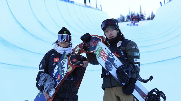 Choi and Hirano on top at Mountain Copper halfpipe
