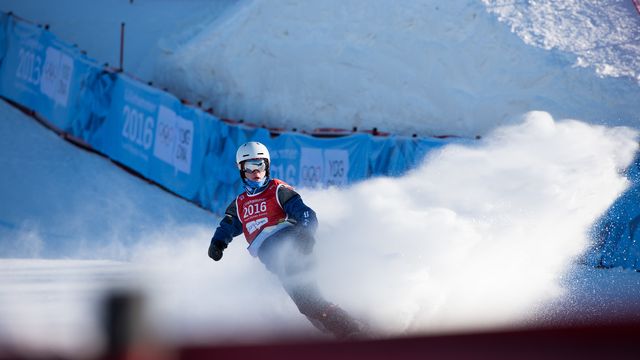 Lillehammer 2016 YOG SBX champion Jake Vedder (USA) © Miha Matavz/FIS Snowboard