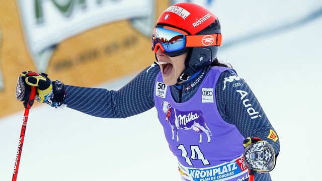 KRONPLATZ, ITALY - JANUARY 24: Federica Brignone of Italy takes 1st place during the Audi FIS Alpine Ski World Cup Women's Giant Slalom on January 24, 2017 in Kronplatz, Italy (Photo by Christophe Pallot/Agence Zoom)