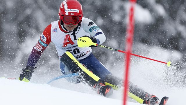 KITZBUEHEL, AUSTRIA - JANUARY 21: Ryunosuke Ohkoshi of Japan competes during the Audi FIS Alpine Ski World Cup Men's Slalom on January 21, 2018 in Kitzbuehel, Austria. (Photo by Alexis Boichard/Agence Zoom)