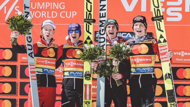 Michael Hayboeck (AUT), Stefan Kraft (AUT), Daniel Tschofenig (AUT), Jan Hoerl (AUT)