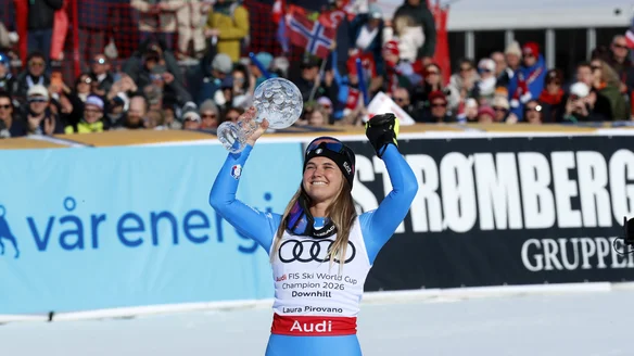 Sensational Pirovano seals Downhill Globe with third win in succession