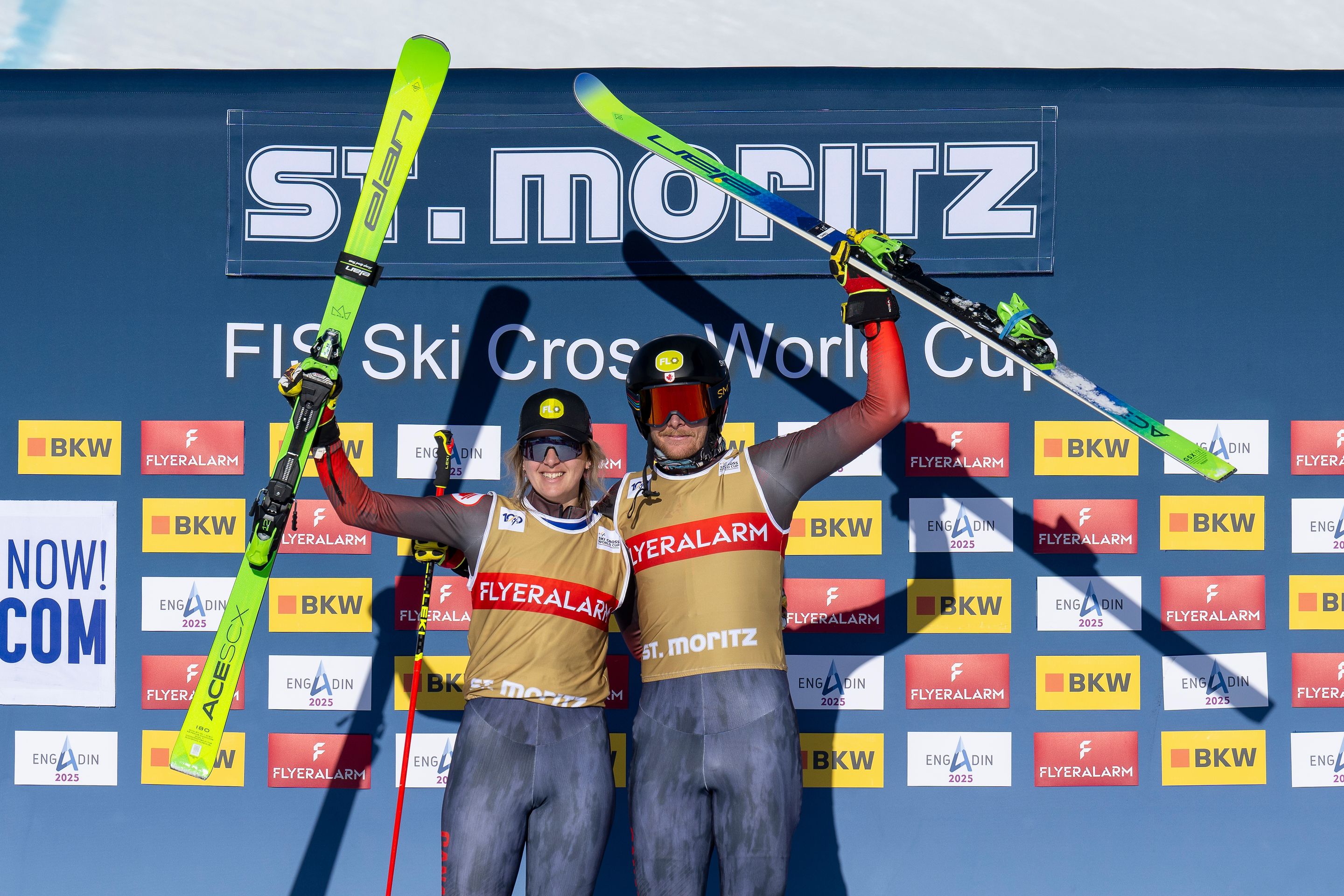Siblings Hannah and Jared Schmidt lead the women's and men's ski cross standings (GEPA)