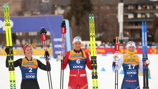 Kristine Stavaas Skistad (NOR, centre) claims her 13th World Cup win @FIS/ActionPress/Pierre Teyssot