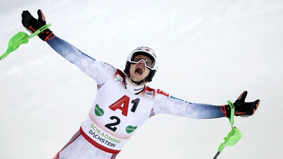 Kristoffersen holds his nerve to claim emotional fifth Schladming World Cup win