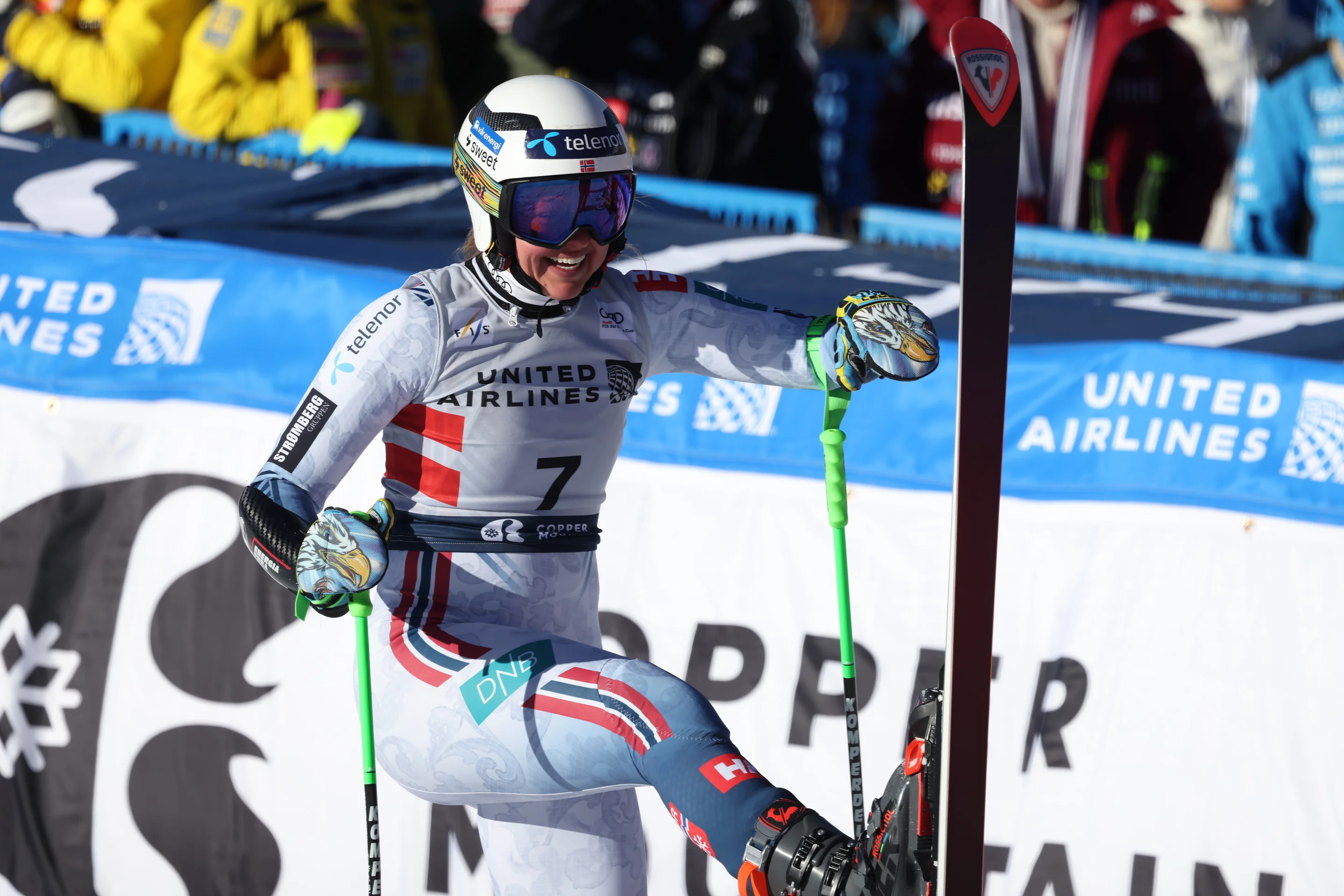 Thea Louise Stjernesund (NOR/Rossignol) was delighted with her second run on Saturday. ©FIS/ActionPress