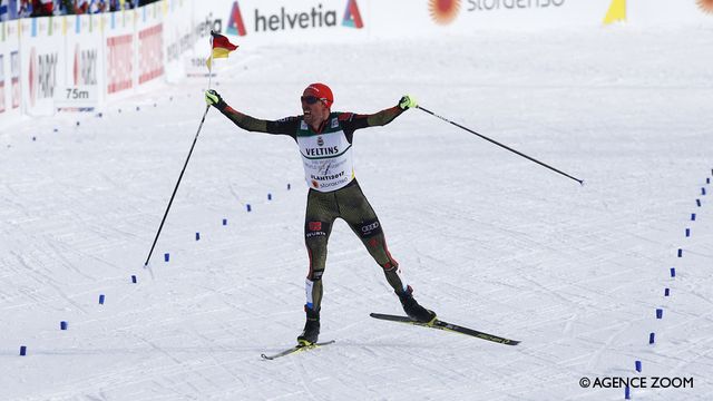 LAHTI, FINLAND - FEBRUARY 24: Johannes Rydzek of Germany wins the gold medal during the FIS Nordic World Ski Championships Men's Nordic Combined HS100/10k on February 24, 2017 in Lahti, Finland. (Photo by Giovanni Auletta/Agence Zoom)