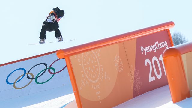PYEONGCHANG-GUN, SOUTH KOREA - FEBRUARY 12: Laurie Blouin of Canada takes 2nd place during the Snowboarding Women's Slopestyle Finals at Pheonix Snow Park on February 12, 2018 in Pyeongchang-gun, South Korea. (Photo by Laurent Salino/Agence Zoom)