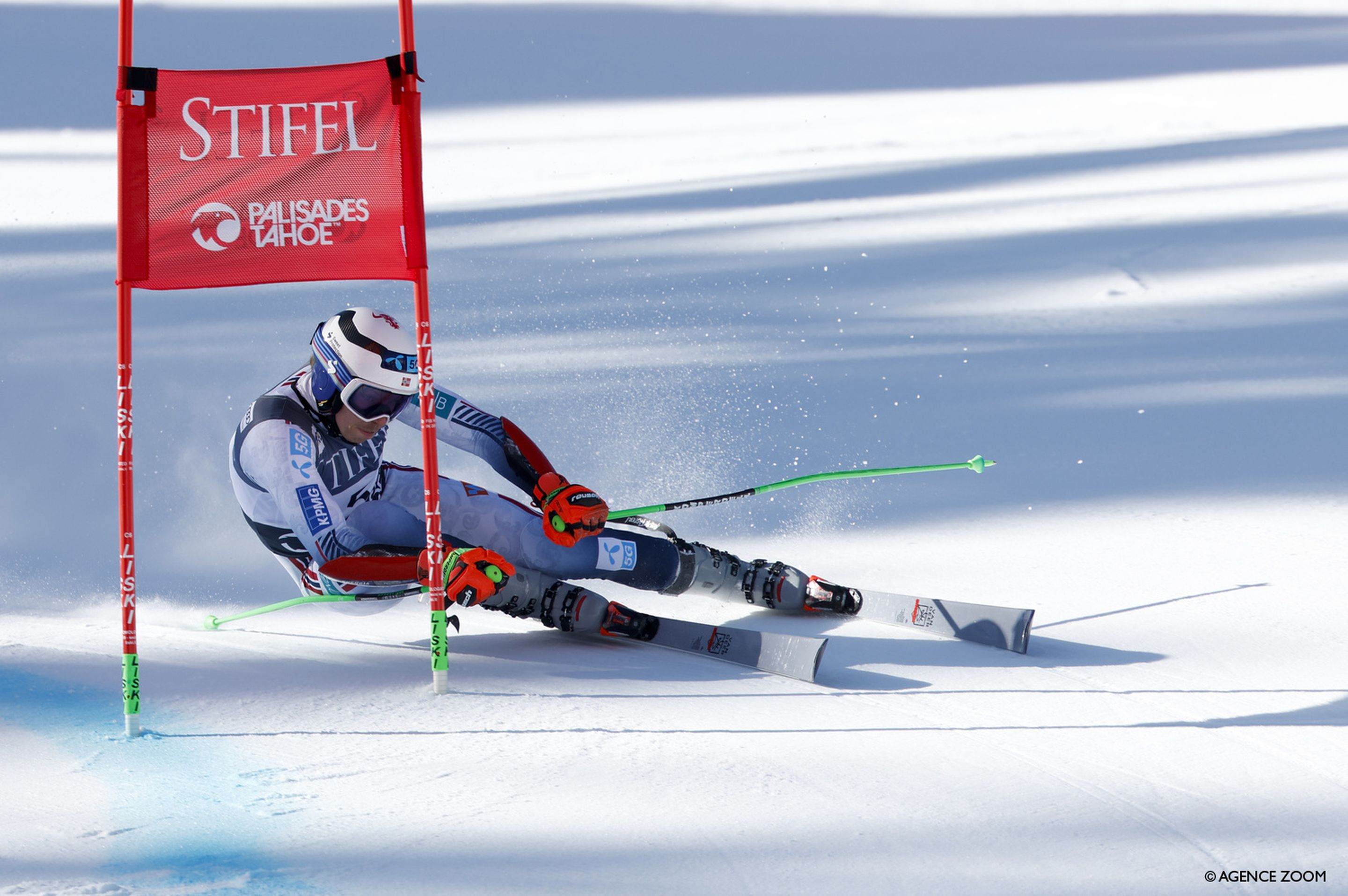 The brilliant technique of Henrik Kristoffersen (NOR) was on full display on Saturday (Agence Zoom)