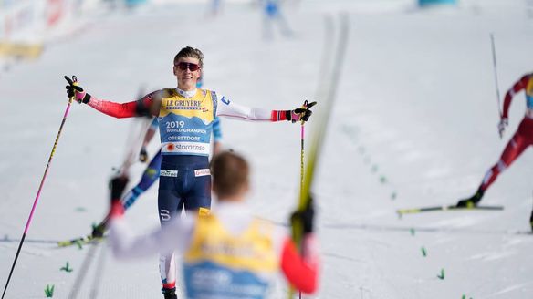 Teamsprint World Champion title defended by Norway's Klæbo & Valnes