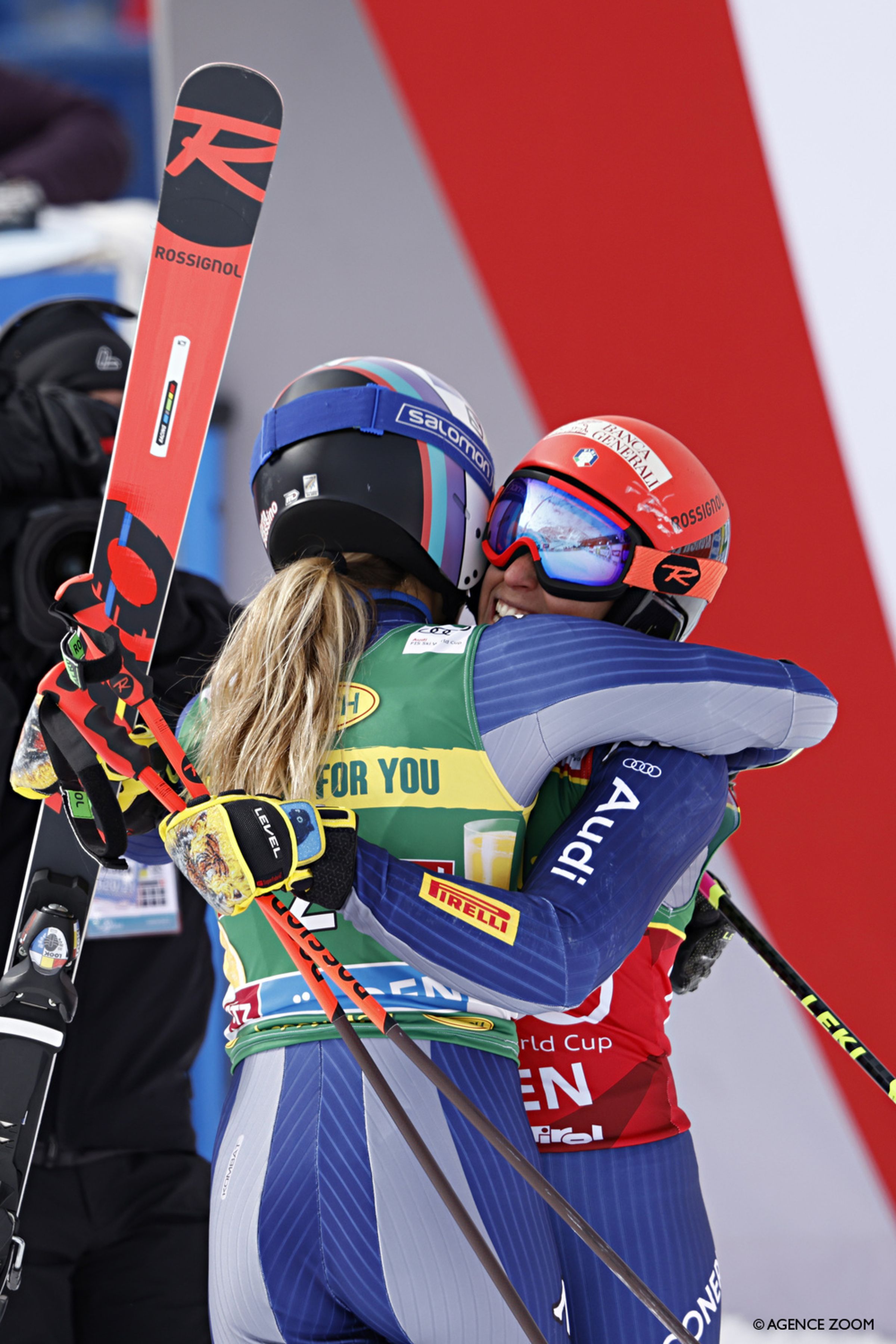 SOELDEN, AUSTRIA - OCTOBER 17: Marta Bassino of Italy takes 1st place, Federica Brignone of Italy takes 2nd place during the Audi FIS Alpine Ski World Cup Women's Giant Slalom on October 17, 2020 in Soelden, Austria. (Photo by Alexis Boichard/Agence Zoom)