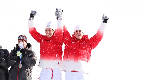 Swiss delight as von Allmen and Nef win Team Combined Olympic title