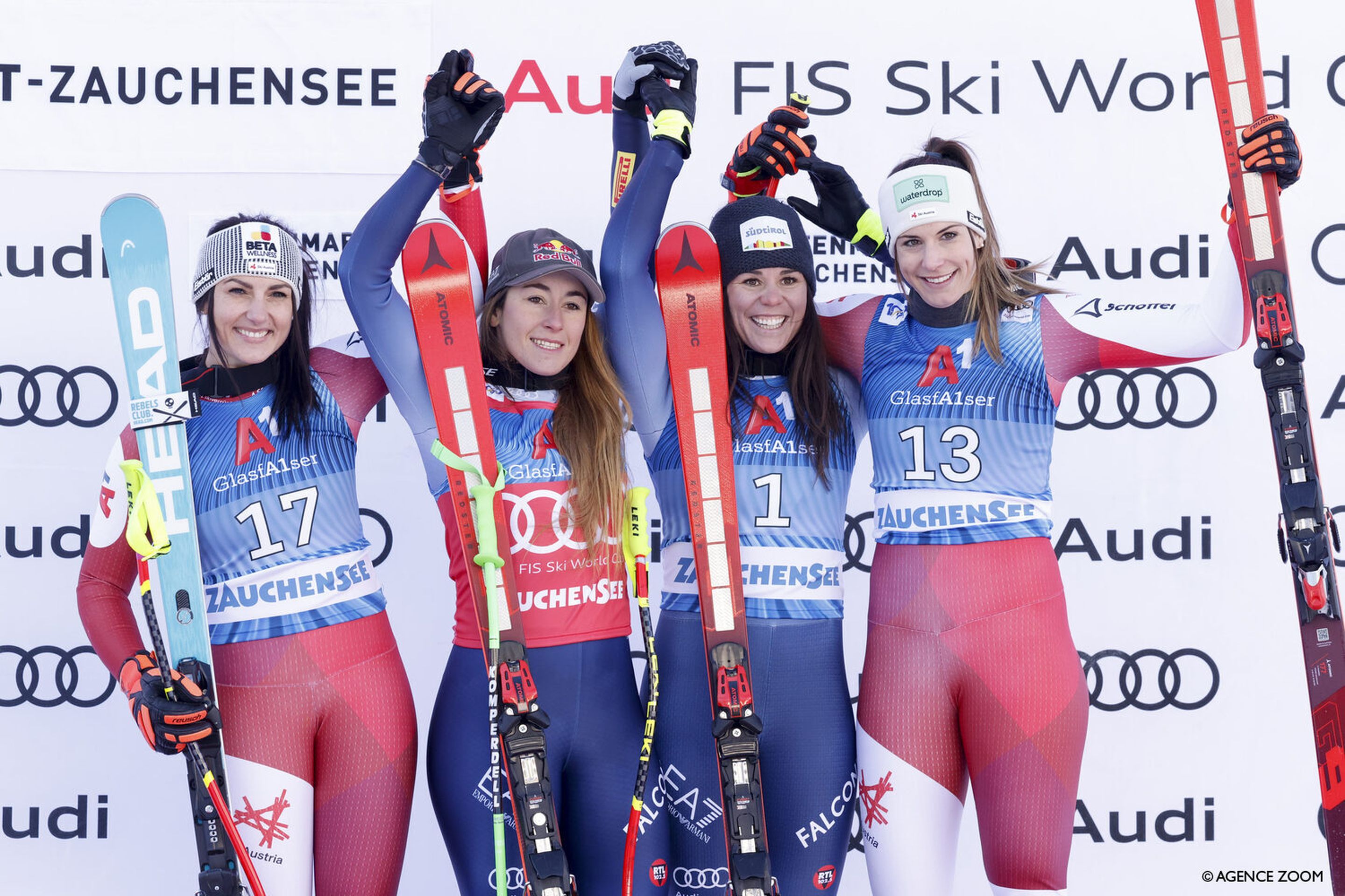 Saturday's four-skier podium included two Italians and two Austrians (Agence Zoom)