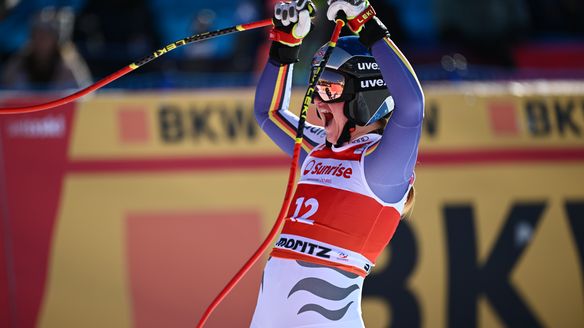 Back to the Future: Aicher spoils Vonn's party in second St. Moritz Downhill